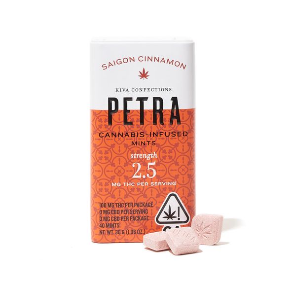 Kiva - Saigon Cinnamon Petra Mints (100mg THC / 100mg CBD)