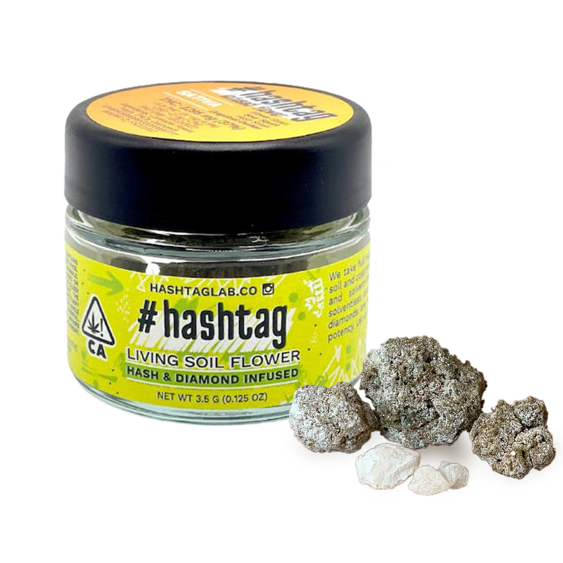Hashtag - Chem Sis x Lemon Wreck - Hash & Diamond Infused Flower 3.5g