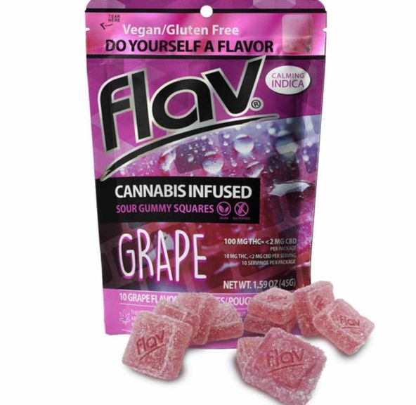 100mg Grape Sour Gummy Squares - FLAV