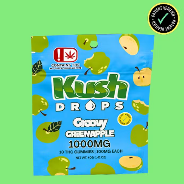 1000mg THC Gummy - Groovy Green Apple