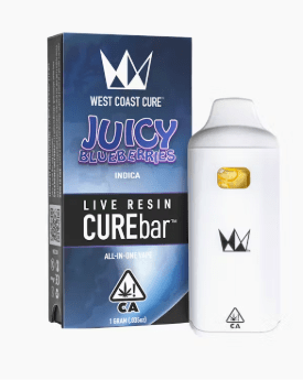 WEST COAST CURE JUICY BLUEBERRIES 1G AIO INDICA CURE BAR