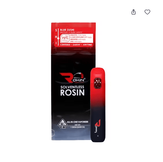 Rokin - Blue Zushi Redline Rosin Disposable Vape 1g