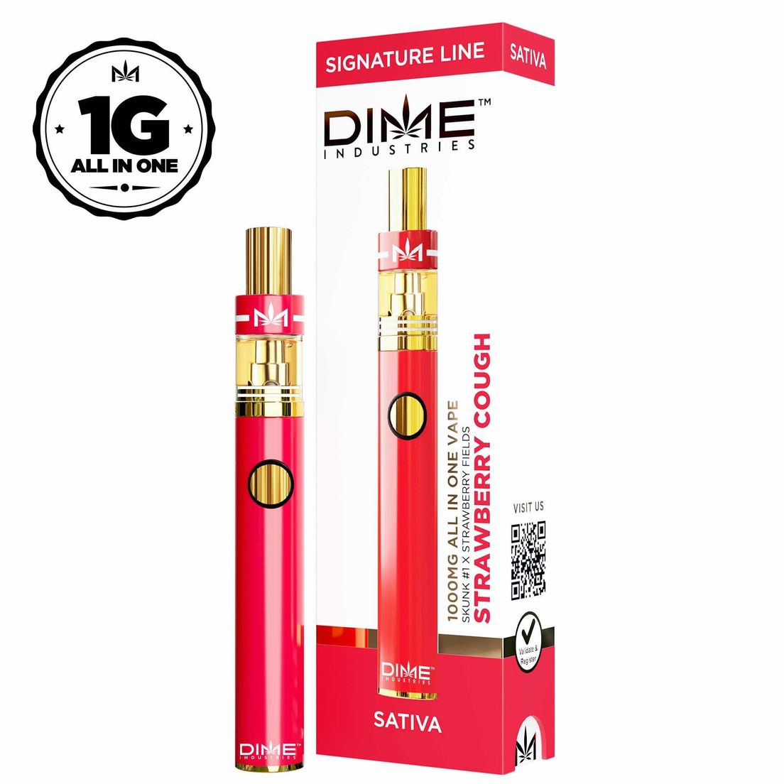 Dime Industries - Strawberry Cough 1000mg All in One Device 1g