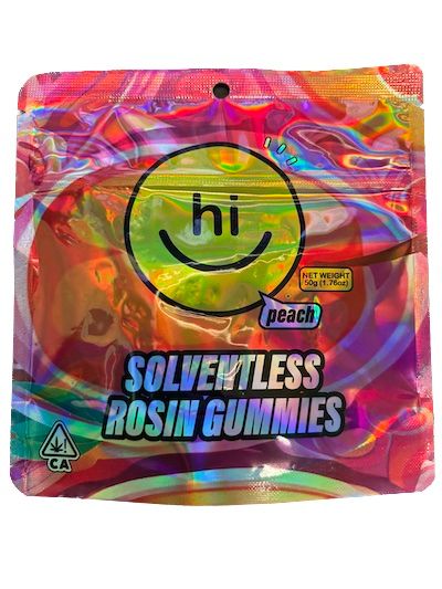 Hi Cannabis Peach Solventless Rosin Gummies 100mg