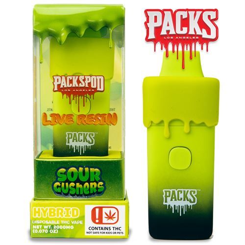PACKWOODS SOUR GUSHERS LIVE RESIN DISPOSABLE 2G