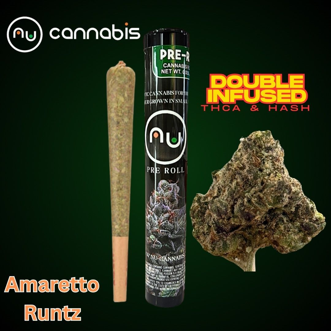 NuCannabis - Lemon Amaretto Runtz 1.2g - THCA/HASH PRE ROLL INFUSED