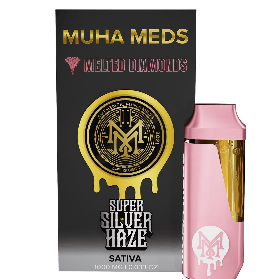 Muha Meds- Super Silver Haze Melted Diamonds AIO 1g (S)