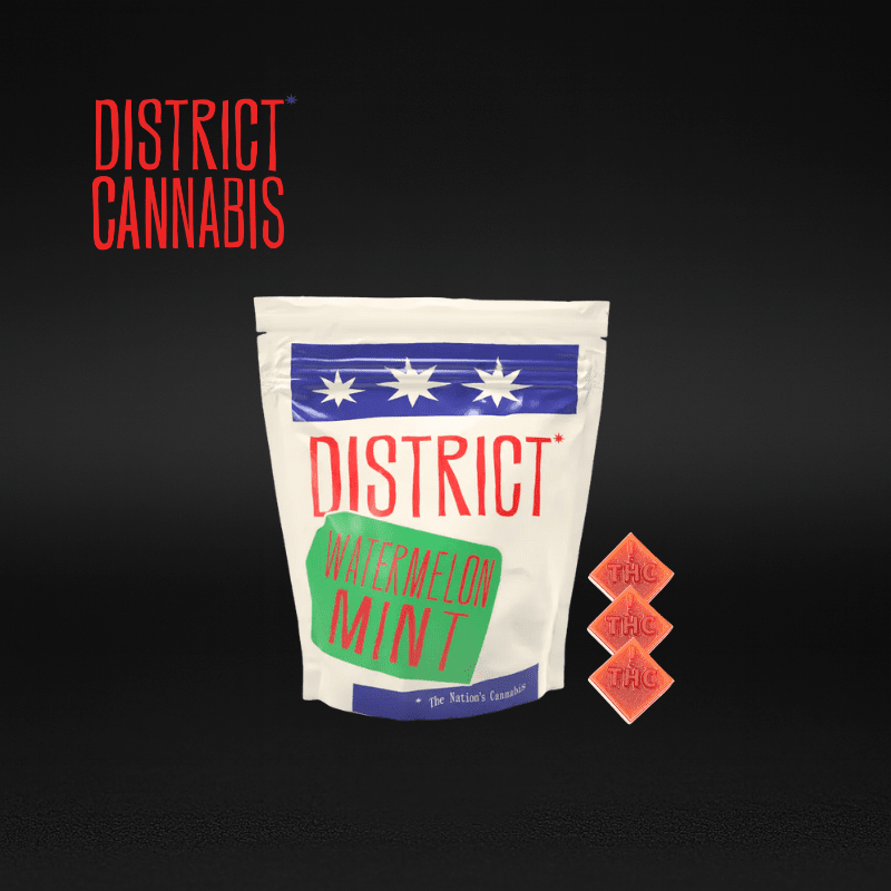 District Cannabis | Watermelon Mint Chewable Troche | THC Gummies | 10mg THC | 10-Pack (100mg THC Total)