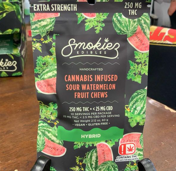 Sour Watermelon Smokiez Hybrid Gummies 250mg