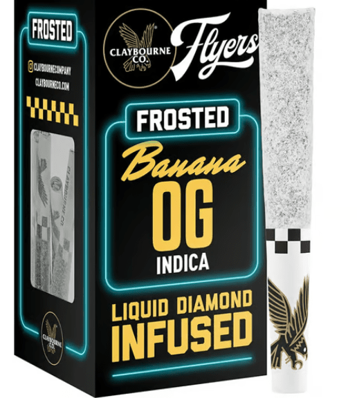 Claybourne Co. - Frosted Flyers - (x5) .5g Infused Prerolls - 2.5g - Banana OG