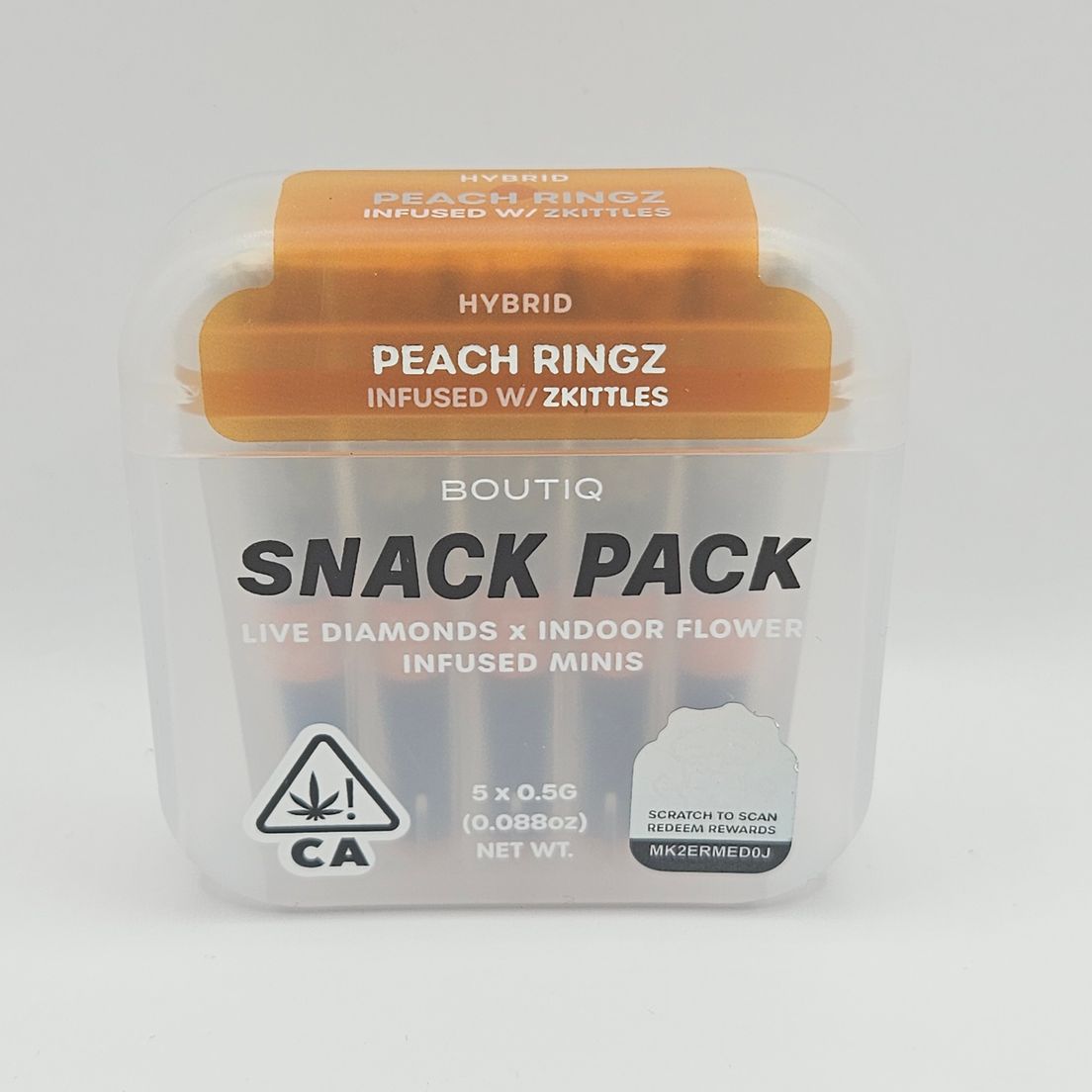 Boutiq Mini Joints (5ct) - Peach Ringz w/ Zkittles