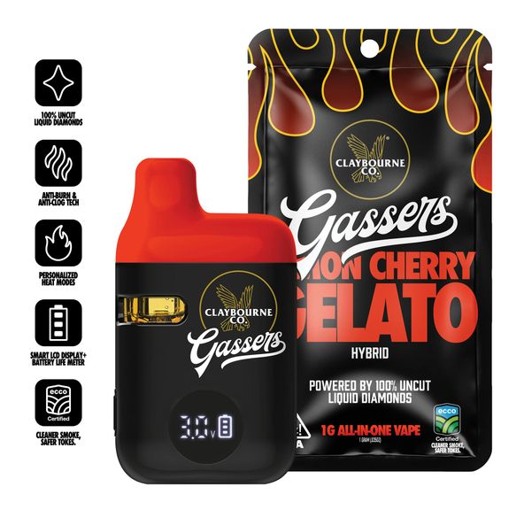 Claybourne Co. - Gassers Liquid Diamonds AIO - 1g - Lemon Cherry Gelato