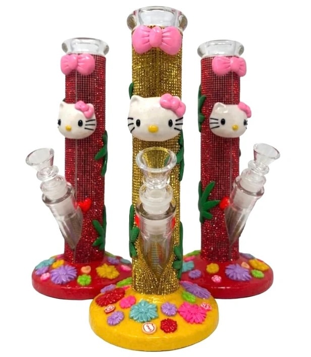 BDBR10" Glitter Kitty | Rhinestone Glam Straight Tube