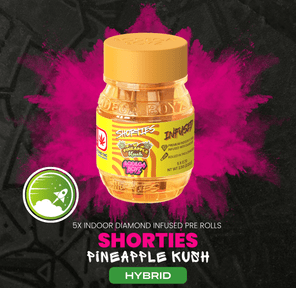 BODEGA BOYZ SHORTIES PINEAPPLE KUSH 5 PACK DIAMOND INFUSED PREROLLS 3.5G