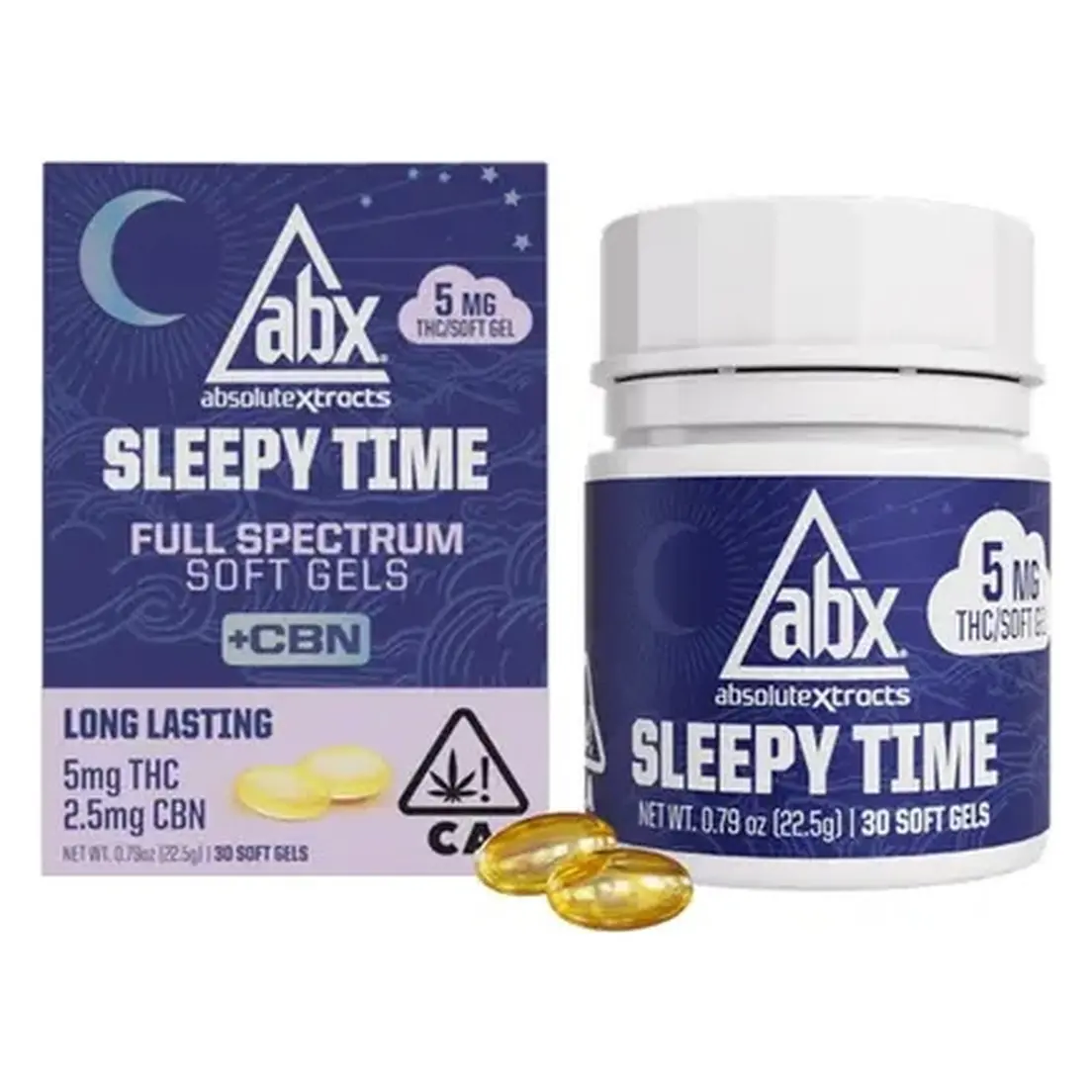 ABX - 5mg Sleepy Time Solventless + CBN Soft Gels - 30ct