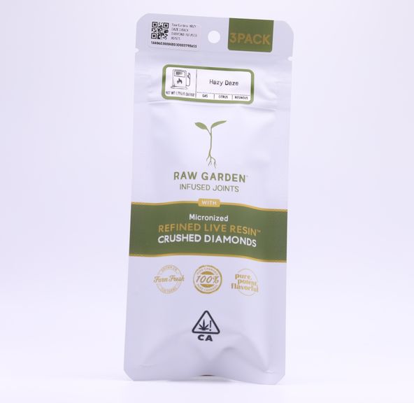 Raw Garden- HAZY DAZE 3 PACK DIAMOND INFUSED JOINTS