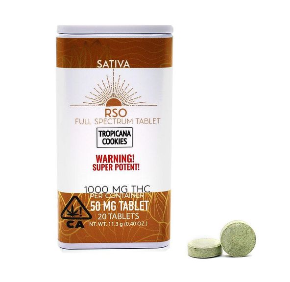 Emerald Bay Extracts 50mg Tablets Sativa-Tropicana Cookies 1000mg Package