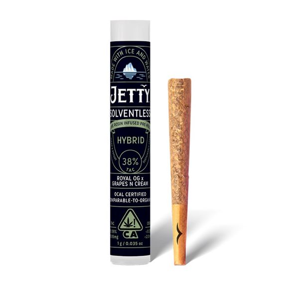 Jetty Solventless Infused Pre-roll Royal OG x Grapes N Cream 1g