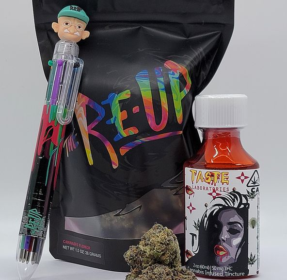 *Deal! $145 1 oz. Gush Mints(Indoor/40.95%/Hybrid-Indica Dom.)-The Re-Up+50mg Edible+Multi-Color Pen