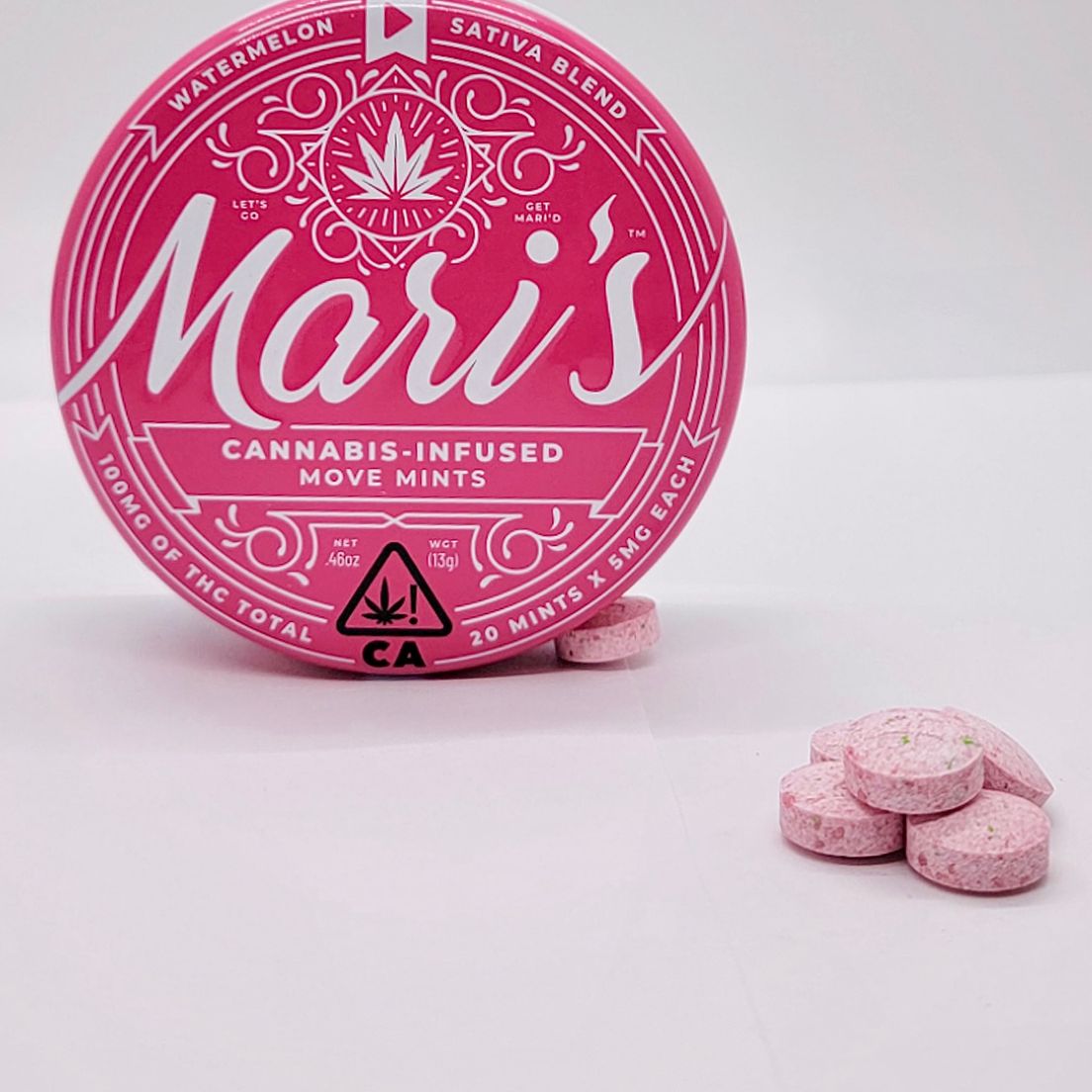 100mg Watermelon (Sativa) Move Mints - Mari's