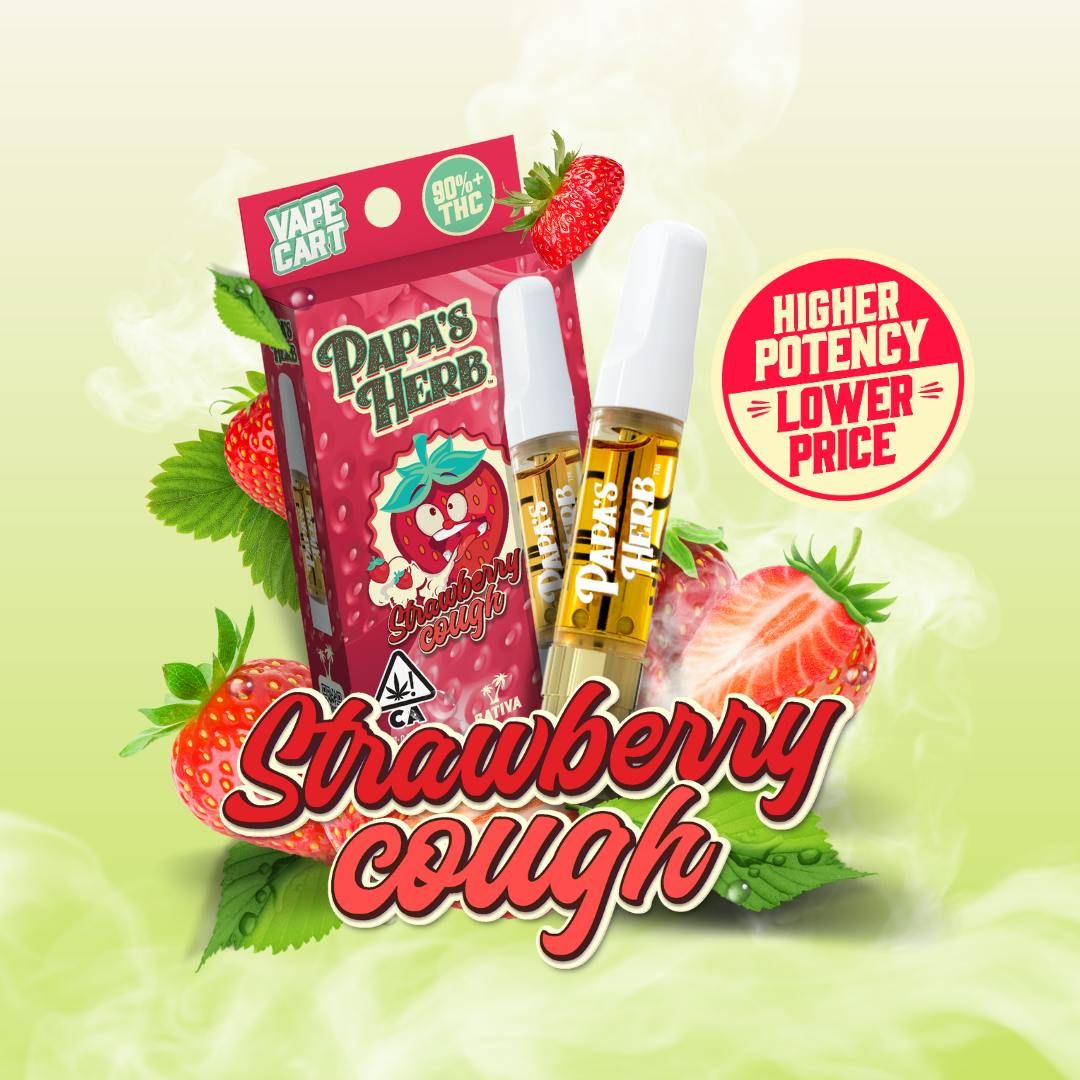 Papa's Herb - Vape Cart - 1g - Strawberry Cough