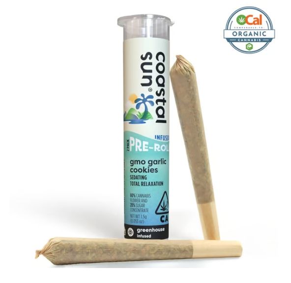 Coastal Sun - GMO Garlic Cookies 2pk Infused Preroll 1.5g