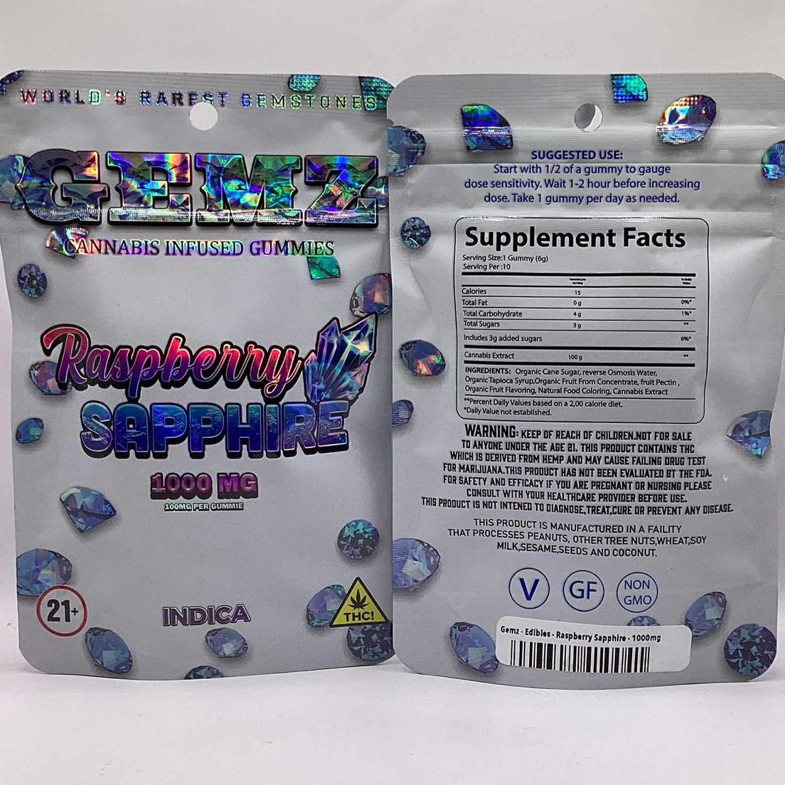 Gemz - Edibles - Raspberry Sapphire - 1000mg
