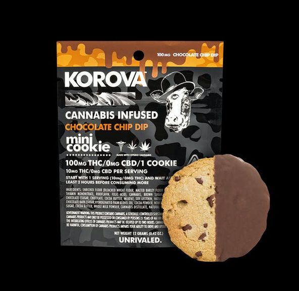 Korova Mini Dips THC - Chocolate Chip Dip - 100mg / Case of 20