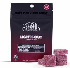 Heavy Hitters Gummies Midnight Cherry 100mg THC / 100mg CBN 1:1