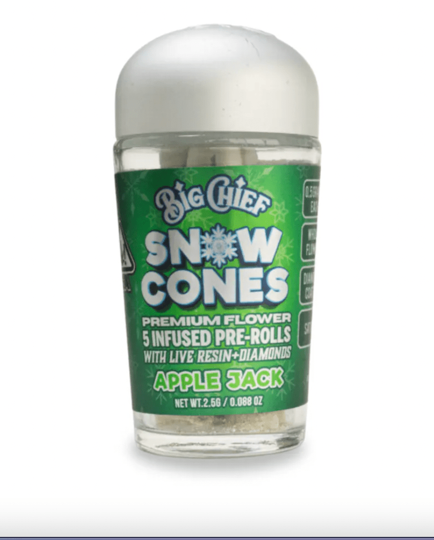 Big Chief Snow Cones 5 Pack Pre Rolls Apple Jack