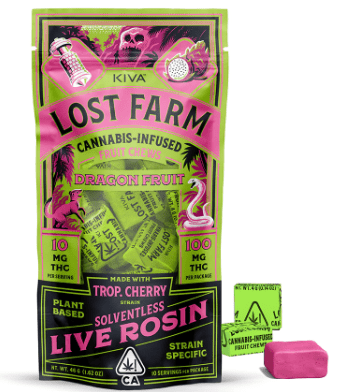 [Lost Farm] Live Rosin Chews - 100mg - Dragon Fruit x Trop. Cherry (S/H)