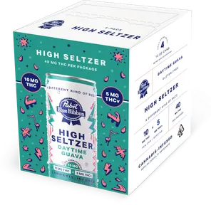 Pabst Blue Ribbon Infused Seltzer Daytime Guava 4pk 40mg THC 20mg THCv
