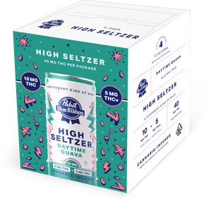 Pabst Blue Ribbon Infused Seltzer Daytime Guava 4pk 40mg THC 20mg THCv