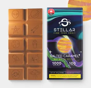 1000mg Spaceship Salted Caramel Chocolate Bar by Stellar Treats