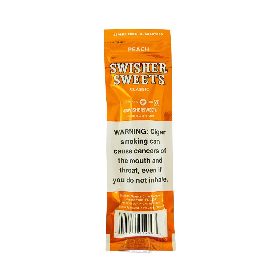 Peaches Swisher Sweets 2 Pack Cigarillos