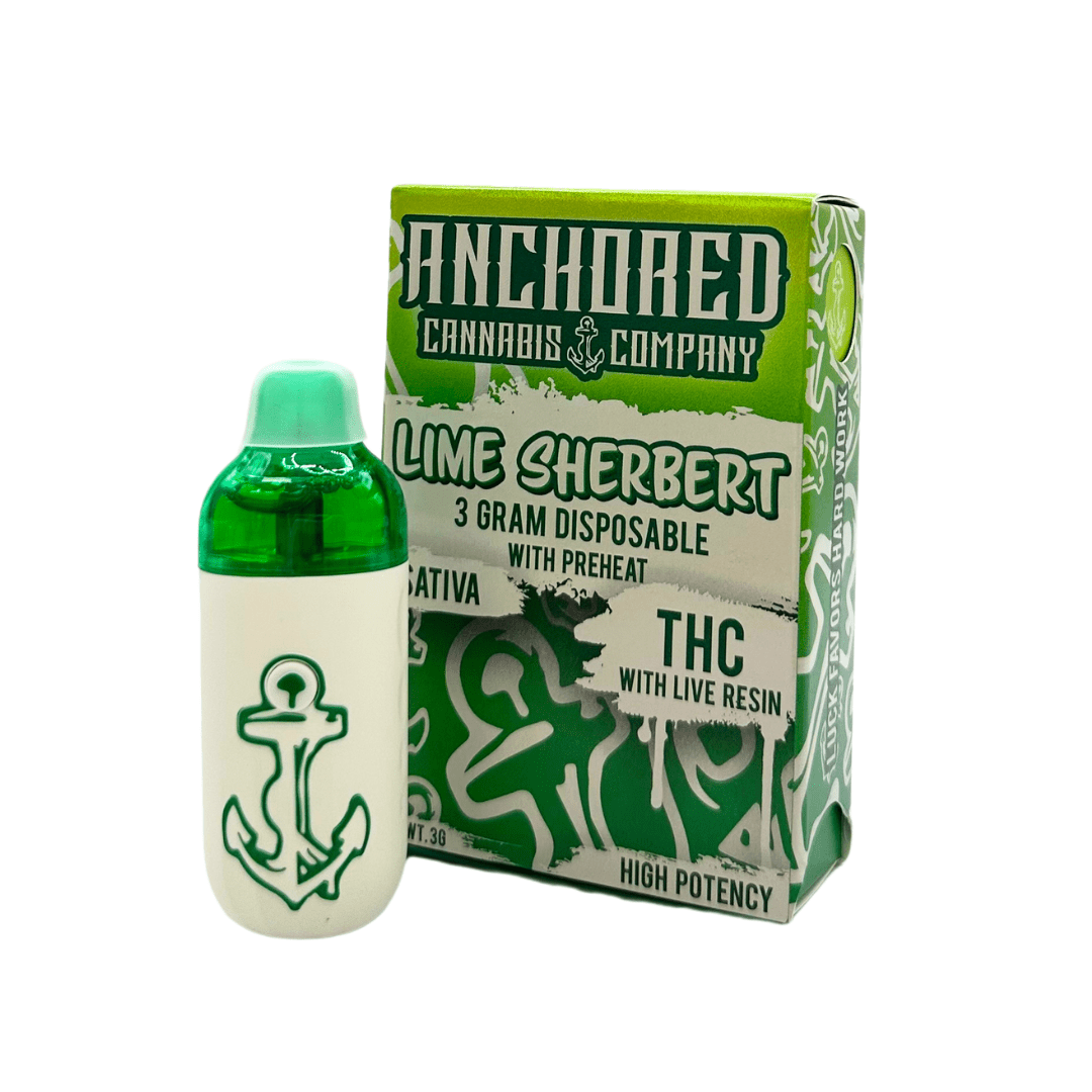 ANCHORED CANNABIS 3G LIME SHERBERT DISPOSABLE