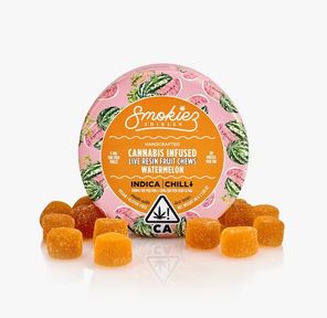 Watermelon Indica 100mg THC Live Resin Fruit Chews - CA