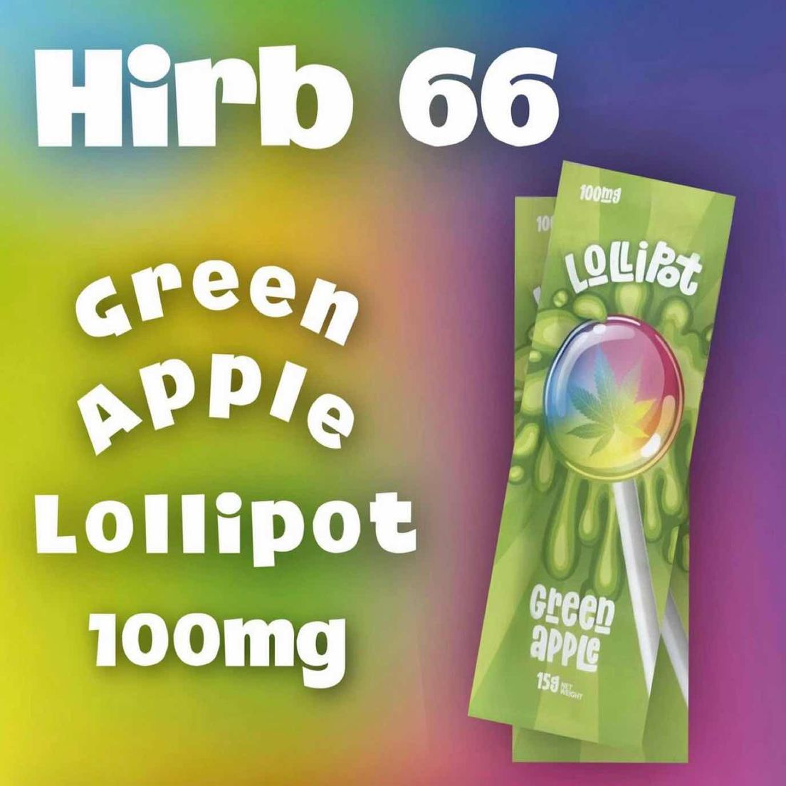 HIRB 100mg GREEN APPLE LOLLIPOTS