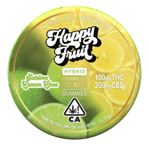 Happy Fruit Rosin Gummies Sublime Lemon Lime 100mg THC / 200mg CBD