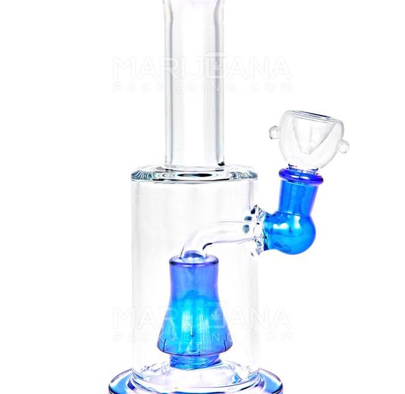 8" Blue trim funnel perc water pipe 14mm