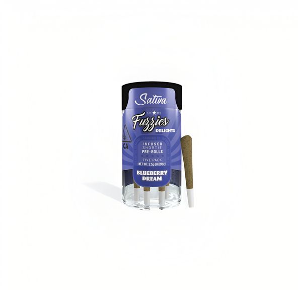 Fuzzies | Infused Prerolls | 5 x .5g | Blueberry Dream | Delights