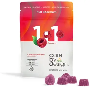 Care By Design - Raspberry 1:1 THC:CBD Gummies - 200mg