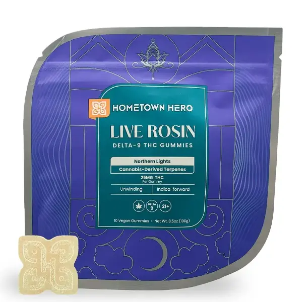 HTH 25mg THC Northern Lights Live Rosin Gummies, 10ct