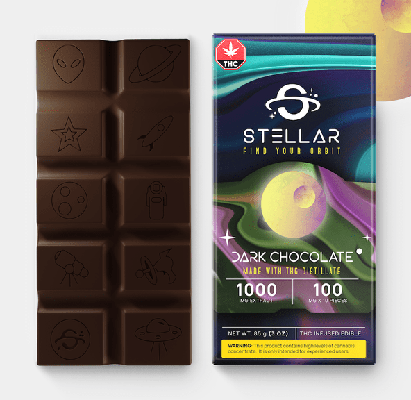 1000mg Vegan Deep Space Dark Chocolate Bar by Stellar Treats