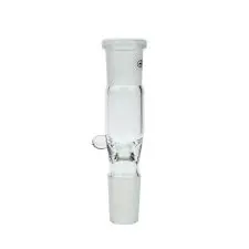 4" GLASS ADAPTER WITH BUILT IN PERC 18MM FEMALE TO 18MM MALE