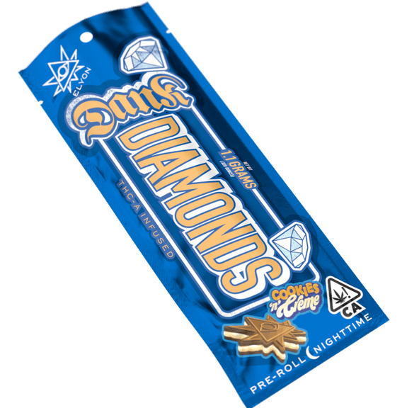 Elyon Cannabis - Cookies N Creme | 1.1g Diamond Infused Preroll | THC 45%