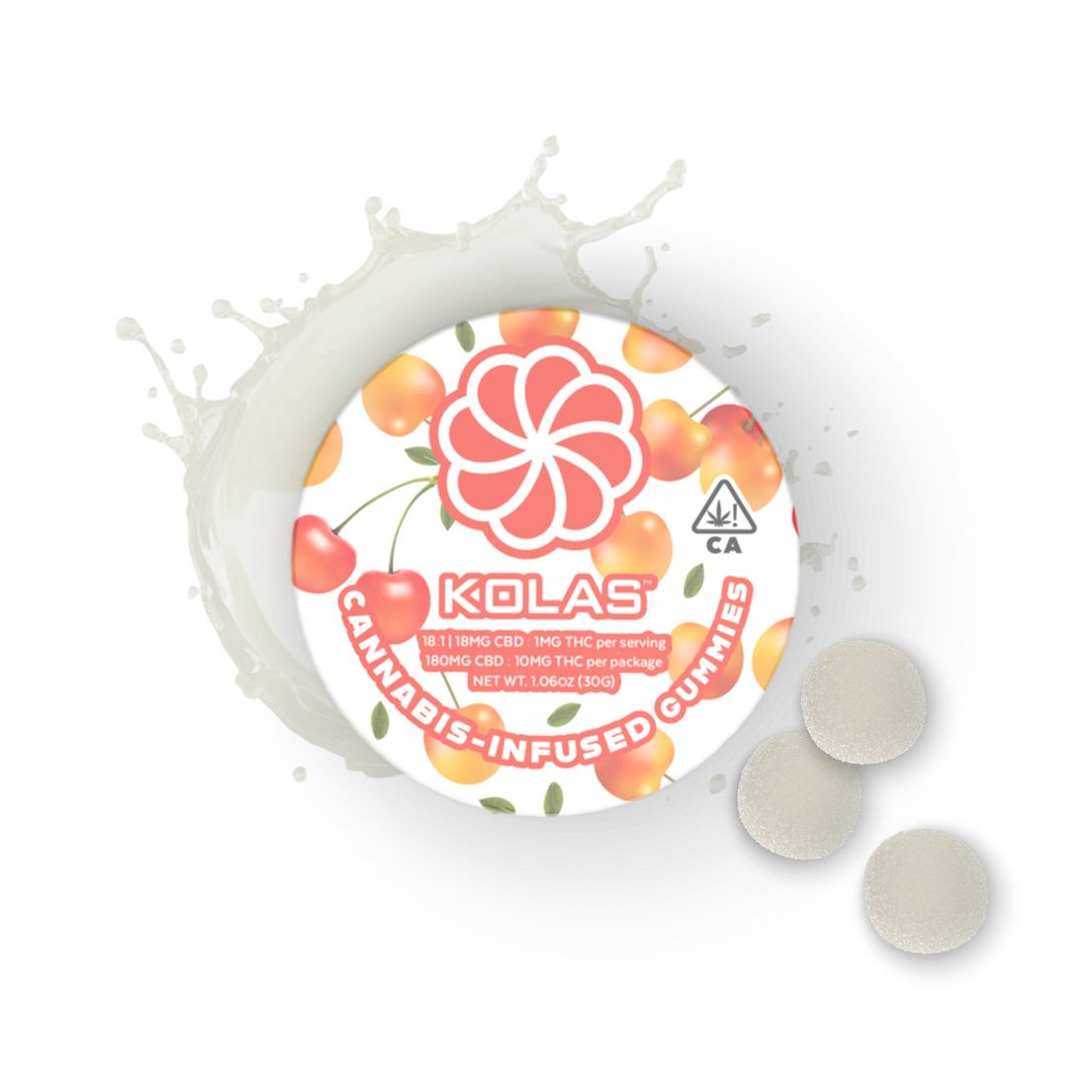 Kolas Gummies White Cherry Blossom 10mg THC / 180mg CBD