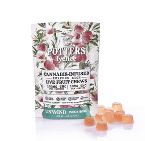 Potters - Lychee Sugar-Free Live Fruit Chews | 100mg 10pk - 40 g