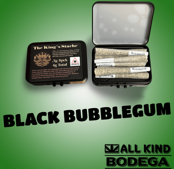 Black Bubblegum .5g Preroll 8 Pack (total weight 4g) (@thekingsstache)