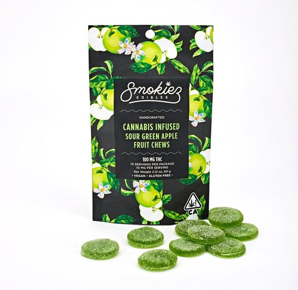 Smokiez - Sour Green Apple fruit chews 100mg